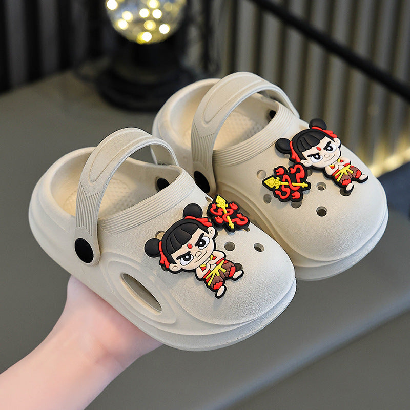 Children's Sandals And Slippers Summer Boys Simple Sports Home Wear Baby Toddler Shoes Thick Sole Non-slip Dual-purpose Slippers