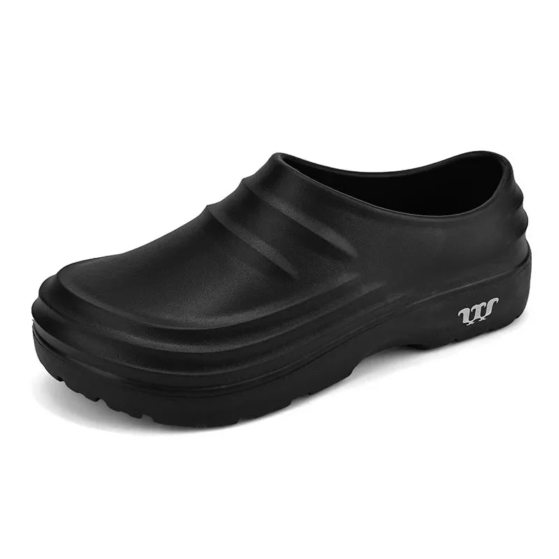 Chef Shoes Men's Non-slip, Waterproof, Oil-proof And Wear-resistant Kitchen Special Labor Protection Soft-soled Work Shoes With Patent Appearance