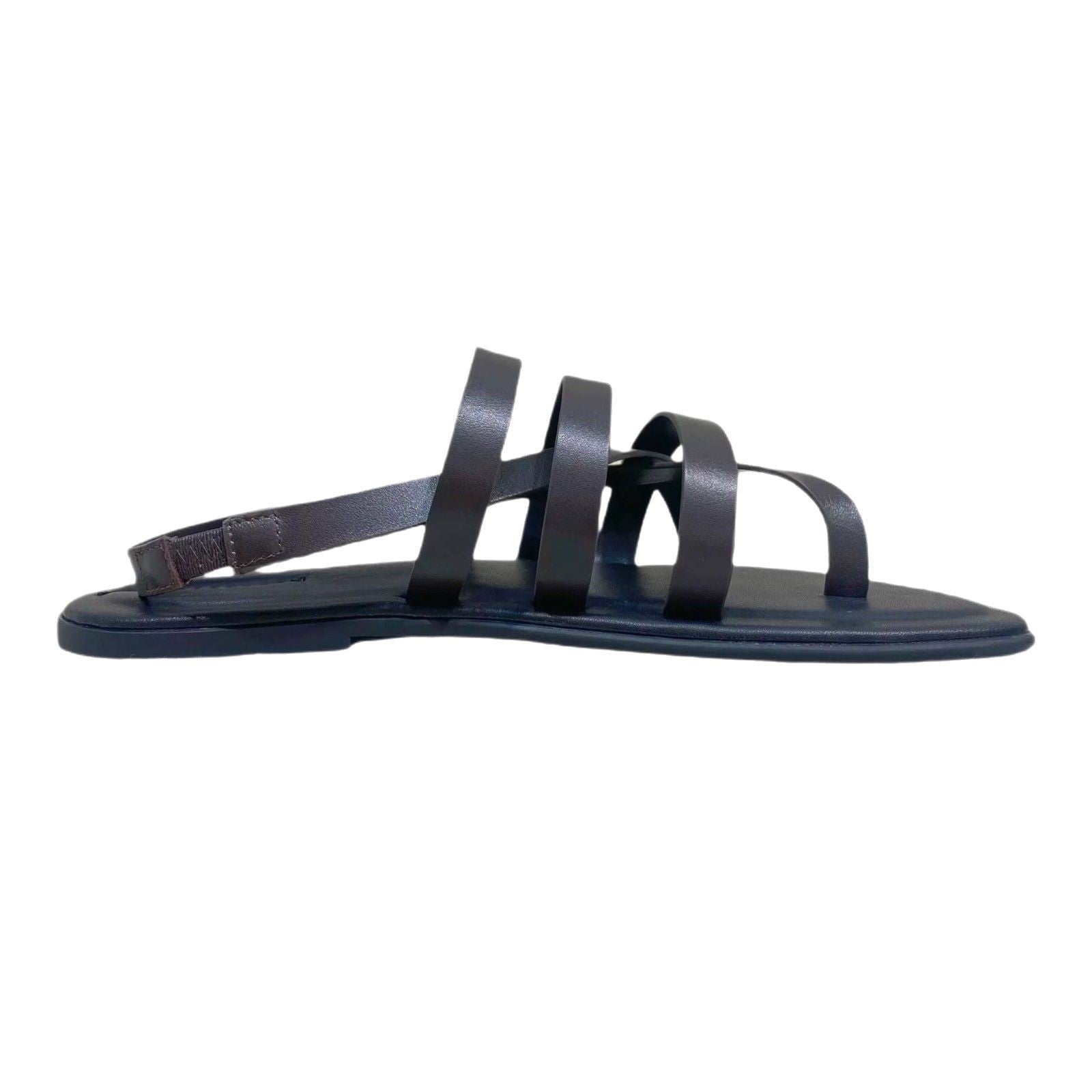 Cowhide Edition ~ Korean Style Casual Cross Strap Toe Flat Roman Sandals Women&#039;s 2025 Summer New Beach Sandals