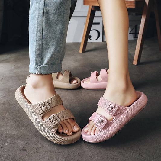 Thick Bottom Slip-on Soft Bottom Double-breasted Slippers Men&#039;s And Women&#039;s Eva Beach T Couple&#039;s Sandals