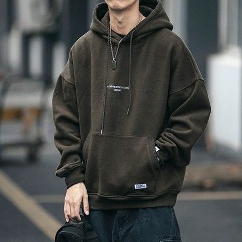 Free Shipping Autumn And Winter Plus Velvet Outer Wear Retro Sweater Men&#039;s Loose Trend All-match Hoodie Ins Hong Kong Style Couple Leisure