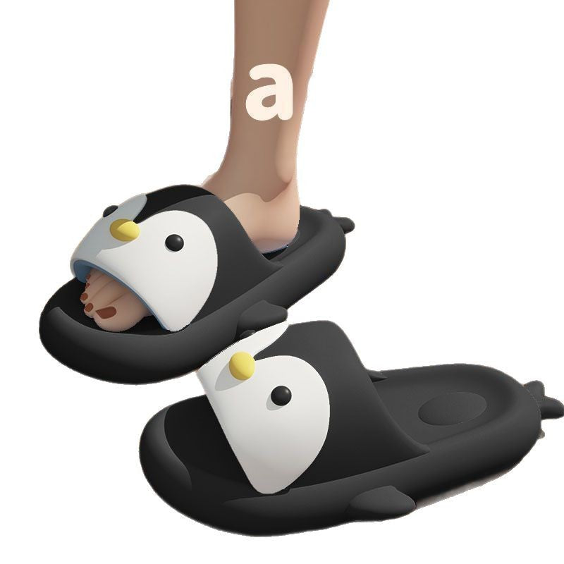 Trapping Excrement Feeling Thick Bottom EVA Non-slip Slippers 2025 Spring New Home Non-smelly Non-loud Cartoon Penguin Sandals