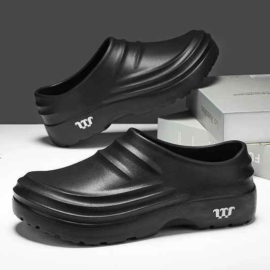 Chef Shoes Men&#039;s Non-slip, Waterproof, Oil-proof And Wear-resistant Kitchen Special Labor Protection Soft-soled Work Shoes With Patent Appearance