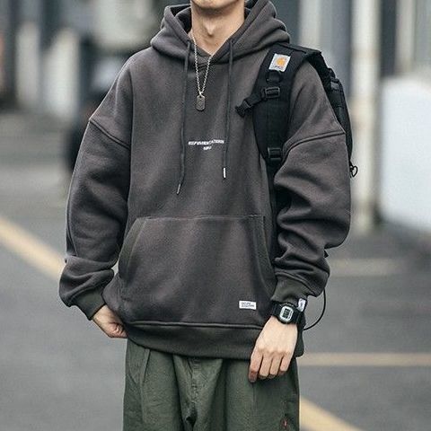 Free Shipping Autumn And Winter Plus Velvet Outer Wear Retro Sweater Men&#039;s Loose Trend All-match Hoodie Ins Hong Kong Style Couple Leisure