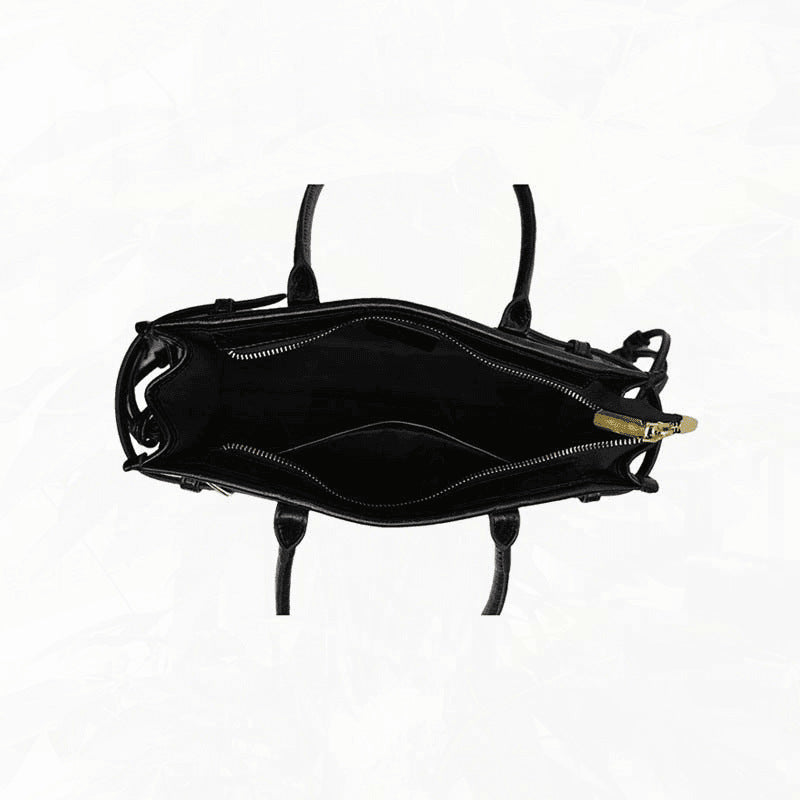 New Soft Lux Boston Baguette Bag Retro Motorcycle Wind Head Layer Oil Wax Leather Women&#039;s Bag Crossbody Shoulder Bag