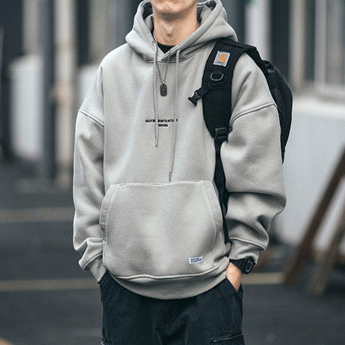 Free Shipping Autumn And Winter Plus Velvet Outer Wear Retro Sweater Men&#039;s Loose Trend All-match Hoodie Ins Hong Kong Style Couple Leisure